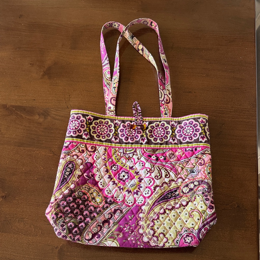 Vera Bradley Pink And Purple Paisley Tote
